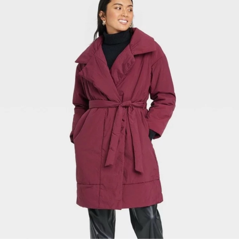 a new day Women's Maroon Puffer Coat